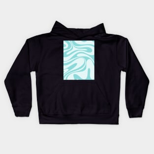 Retro Fantasy Swirl Abstract Pattern in Light Aqua Teal Kids Hoodie